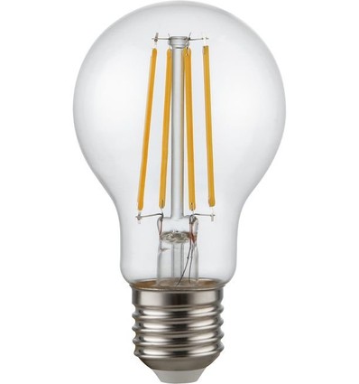 E27 6,5W dimbar LED-filamentlampa - A60, 810lm, klart glas, 2700K