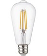 E27 4,7W dimbar LED Rustika-lampa - ST64, filament, 2500K, klart glas
