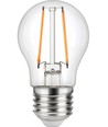 E27 2,5W dimbar LED-kronlampa - G45, filament, klart glas, 2700K