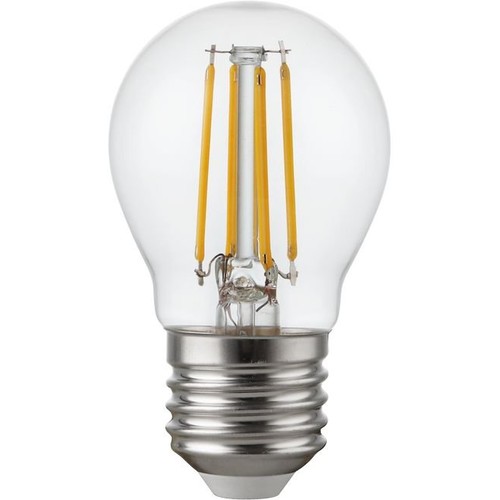 E27 4,7W dimbar LED-kronlampa - G45, filament, klart glas, 2500K