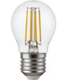 E27 4,7W dimbar LED-kronlampa - G45, filament, klart glas, 2700K