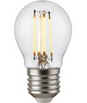 E27 4,7W dimbar LED-kronlampa - G45, filament, klart glas, 2700K