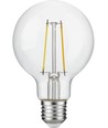 E27 2,5W dimbar LED filamentlampa - G80, 250lm, 2500K, klart glas