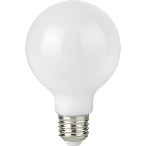 E27 2,5W dimbar LED-globelampa - G95, opalt glas, filament, 2500K
