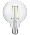 E27 2,5W dimbar LED-globelampa - G95, filament, 250lm, 2500K, klart glas