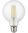 E27 4,7W dimbar LED-globelampa - G95, filament, 2500K, 470lm, klart glas