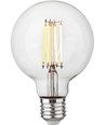 E27 4,7W dimbar LED-globelampa - G95, filament, 2500K, 470lm, klart glas