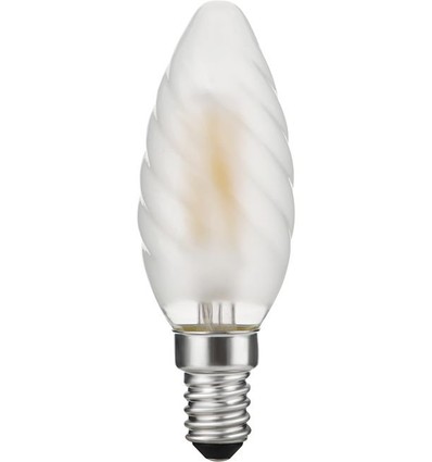 E14 4W dimbar LED-kronljuslampa - Twisted, 320lm, 2500K, matt glas, tvinnad filament