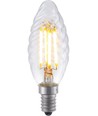 E14 4W dimbar LED-kronlampa - Twisted Candle, 350lm, 2200K, klart glas