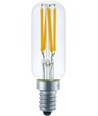 E12 3W dimbar LED-rörlampa, 120V - 9,5cm, filament, klart glas, 2700K