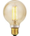 E27 6,5W dimbar LED-globelampa - G80, 550lm, filament, 2200K, guldglas
