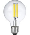 E27 6W dimbar LED-filamentlampa - G80, 550lm, 2500K, klart glas