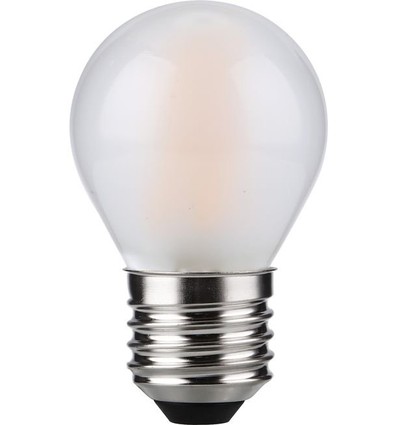 E27 4W dimbar LED-kronlampa - G45, filament, frostat glas, 2500K