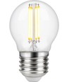 E27 4W dimbar LED-klotlampa - G45, filament, 2200K, klart glas