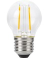 E27 2W dimbar LED-kronlampa - G45, filament, 2500K, klart glas