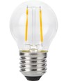 E27 2W dimbar LED-klotlampa - G45, filament, 2200K, klart glas