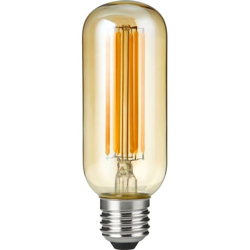E27 6,5W dimbar LED-rörlampa - 13cm, filament, 2200K, guldglas