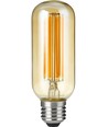 E27 6,5W dimbar LED-rörlampa - 13cm, filament, 2200K, guldglas
