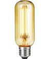 E27 6,5W dimbar LED-rörlampa - 13cm, filament, 2200K, guldglas