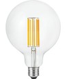 E27 7W dimbar LED-globelampa - G125, filament, 2200K, 600lm, klart glas
