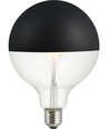 E27 6,5W dimbar LED kronlampa - G125, toppförspeglad svart, 2500K