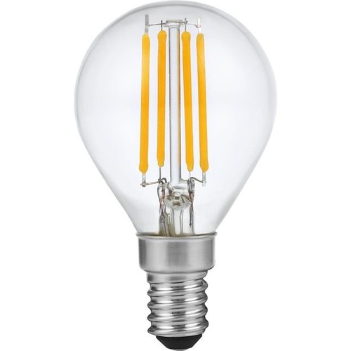 E14 4W dimbar LED-kronlampa - G45, filament, 2500K, klart glas