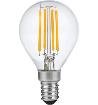 E14 4W dimbar LED-kronlampa - G45, filament, 2200K, klart glas