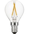 E14 2W dimbar LED-kronlampa - G45, filament, 2500K, klart glas