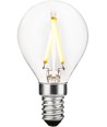 E14 2W dimbar LED-kronlampa - G45, filament, 2500K, klart glas
