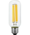E27 6,5W dimbar LED filament rörlampa - 13cm, 2500K, klart glas, 600lm