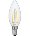 E14 2W dimbar LED-kronlampa - Filament, C35, 2200K, klart glas