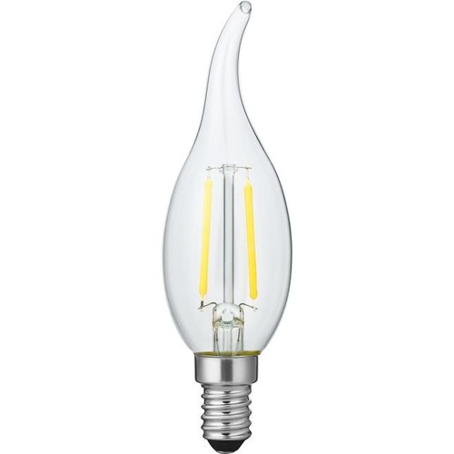 E14 1,5W dimbar LED-kronlampa med spets - C35, 140lm, 2200K, klart glas, filament