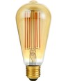 E27 6,5W dimbar LED-filamentlampa - ST64 Rustika, 2200K, guldglas, 550lm