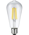 E27 8W dimbar LED Rustika-lampa - ST64, filament, 2500K, klart glas, 650lm