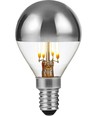 E14 4W dimbar LED-kronlampa med toppförsilvring - G45, filament, 2500K, silvertopp, 260lm