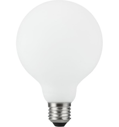 E27 5,5W dimbar LED-lampa - G95, filament, matt vit, 550lm, 2500K