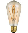 E27 5W dimbar LED-lampa - ST64 Rustika, Flex Double Loop, 2000K, guldglas