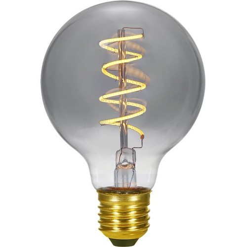 E27 4,5W dimbar LED globelampa - G95, rökfärgat glas, 2200K