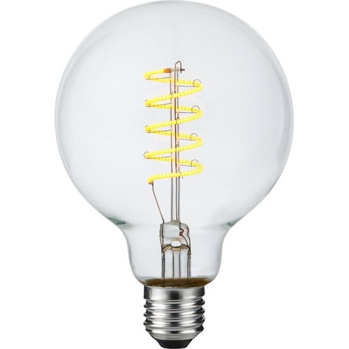E27 4,5W dimbar LED-lampa - G95, Flex Filament, 2200K, klart glas