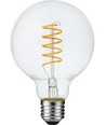 E27 4,5W dimbar LED-lampa - G95, Flex Filament, 2200K, klart glas