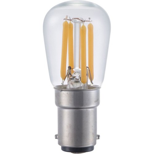 BA15d 3W dimbar LED-filamentlampa - 2500K, klar, 5,6cm, 210lm