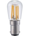 BA15d 3W dimbar LED-filamentlampa - 2500K, klar, 5,6cm, 210lm