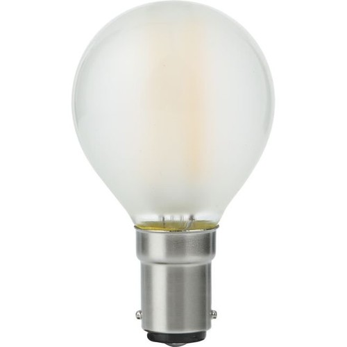 Ba15d 4W dimbar LED-klotlampa - G45, filament, frostat glas, 2500K