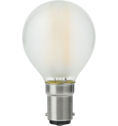 Ba15d 4W dimbar LED-klotlampa - G45, filament, frostat glas, 2500K