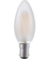 BA15d 4W LED kronljus filament - 320lm, 2500K, matt glas, dimbar