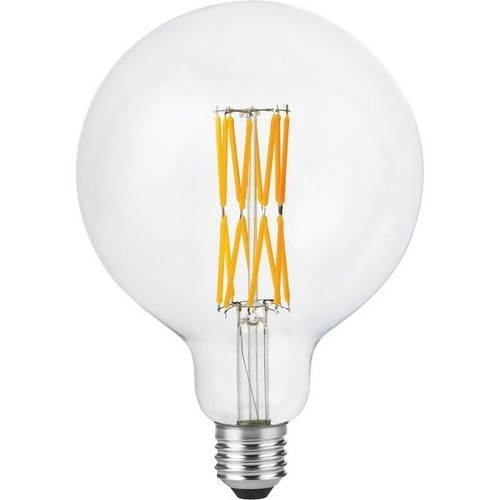 E27 8,5W dimbar LED-filamentlampa - G125, 800lm, Double Globe, 2200K, klart glas