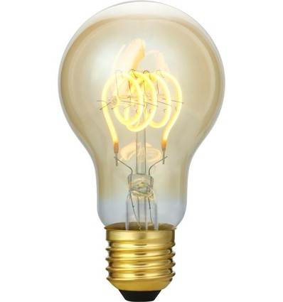 E27 5W 3-stegs dimbar LED-lampa - A60, 2200K, Guld, Flex Filament, 460lm