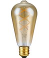 E27 5W 3-stegs dimbar LED-lampa - ST64 Rustika, Flex Filament, 2200K, guldglas