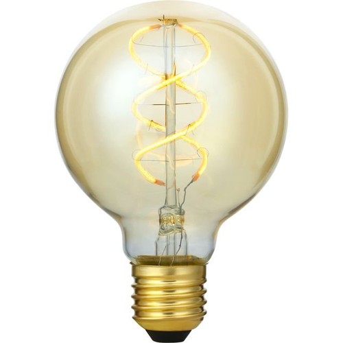 E27 5W 3-stegs dimbar LED-lampa - G80, Gold, Flex filament, 2200K, 460lm