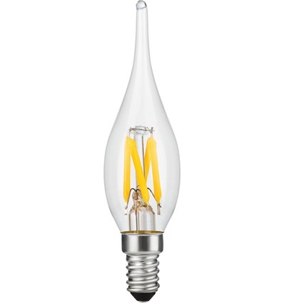 E10 1,5W LED filament minitopplampa - C23, 90lm, 2500K, klart glas